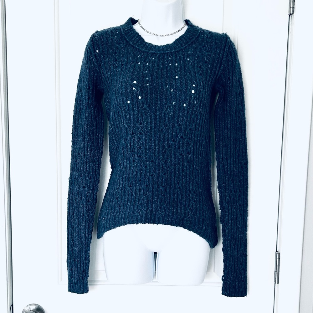 Free People blue open-weave acrylic blend sweater Size XS EUC